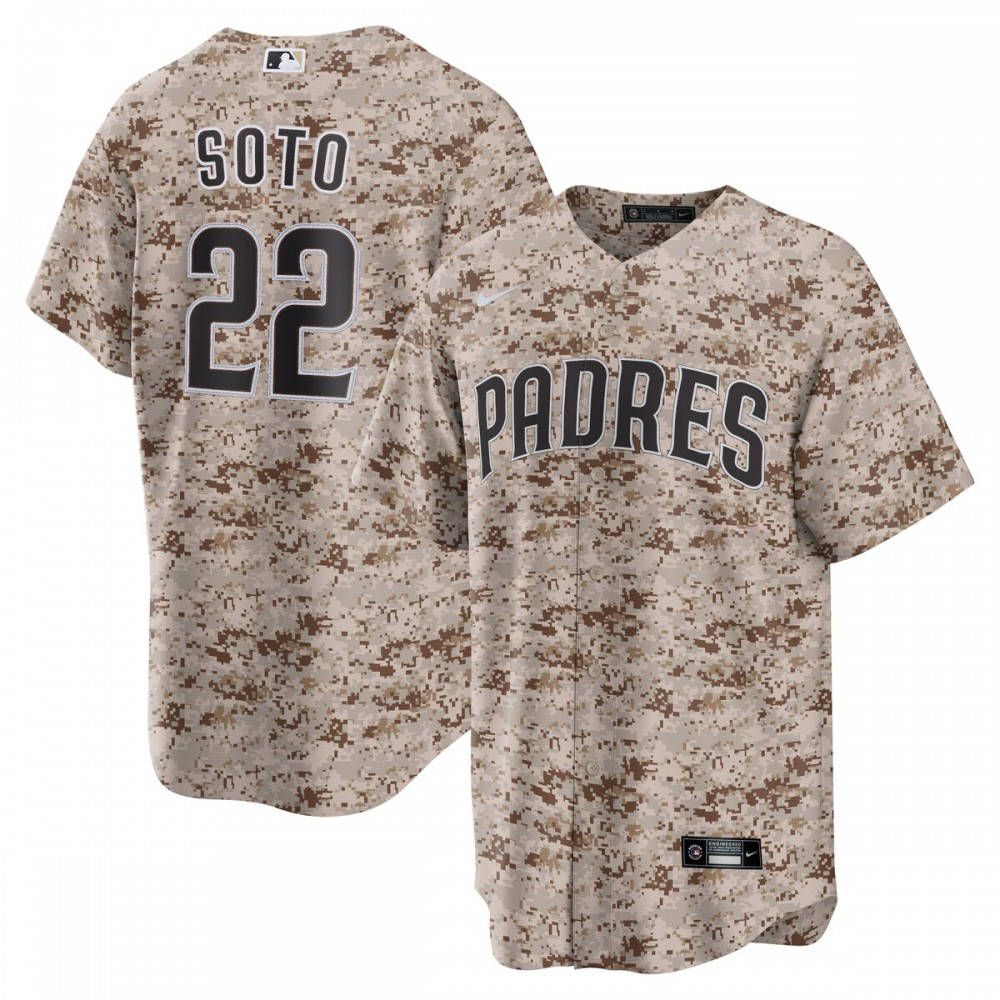 Juan Soto San Diego Padres USMC Alternate Replica Player Jersey - Camo-Pro Kit Vault | Brand New 26/27 Sports Jerseys